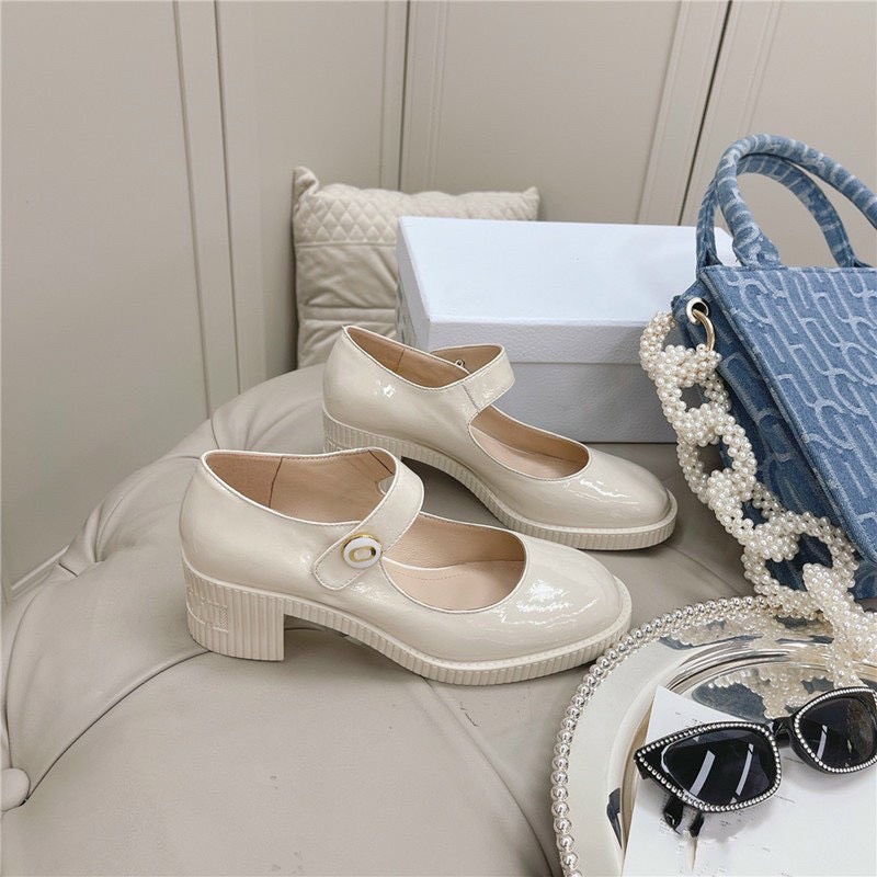 Giày Cao Gót Dior Dáng MaryJane Da Bóng Hàng Chuẩn Loại 1 Fullbox Bill