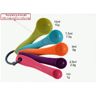 BỘ 5 MUỖNG ĐO LƯỜNG GR/ML