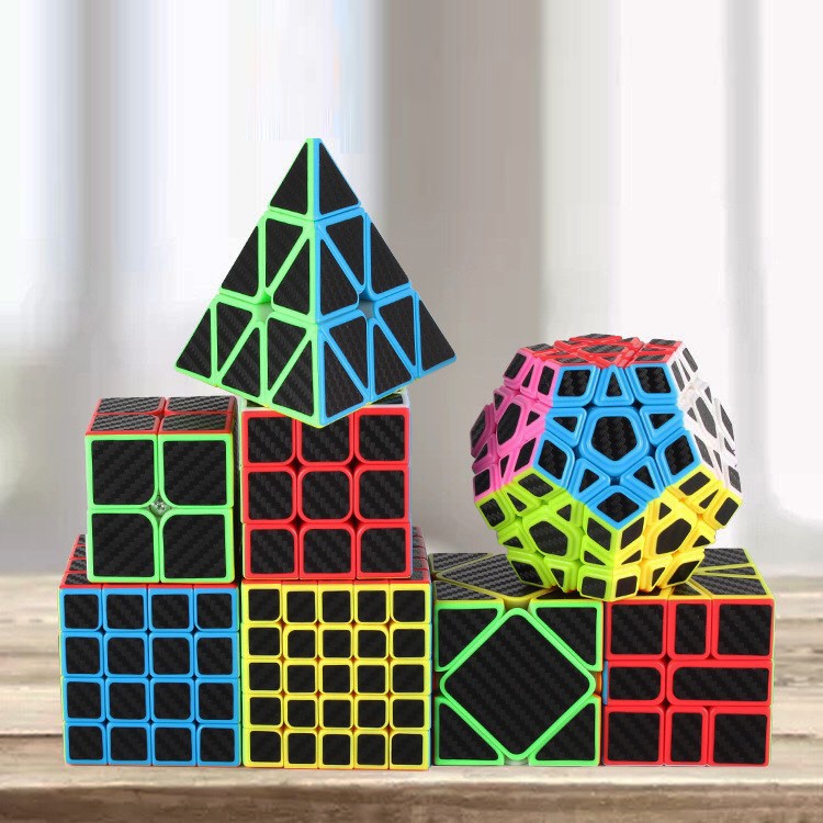 Rubik BRAIN TOYS Carbon 2x2, 3x3, 4x4, 5x5, Megaminx, Pyraminx, Skewb, Square-1 - Rubik Carbon Thi Đấu Chuyên Nghiệp