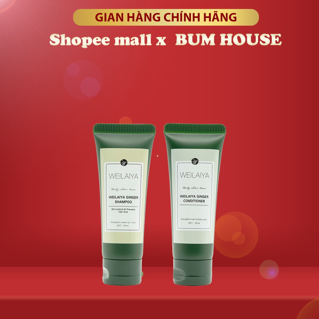 Bộ Dầu Gội Weilaiya Tinh Chất Gừng Hỗ Trợ Móc Tóc Và Mọc Tóc Cao Cấp - Mini Size