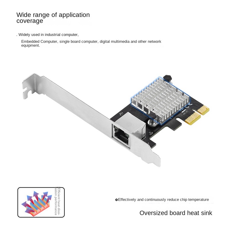 Thẻ Mạng Gigabit Ethernet PCI Express 2.5G 100 / 1000M / 2500M RJ45 2.5G I225