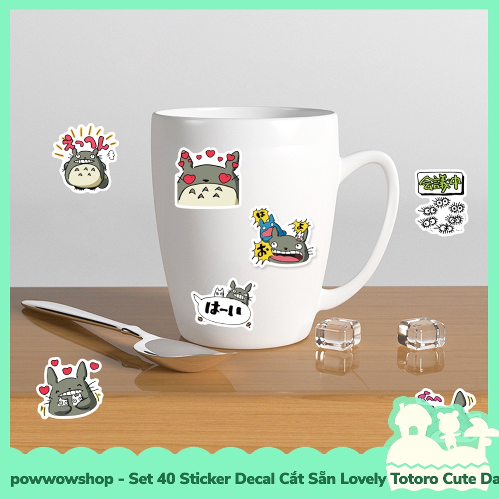 [Sẵn VN - Hỏa Tốc] Set 40 Sticker Mini Decal Dán Trang Trí Vật Dụng Mẫu Lovely Totoro Cute Days