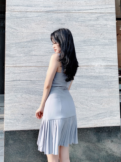 Váy 2 dây đuôi váy xếp ly V478 KYMIE | BigBuy360 - bigbuy360.vn