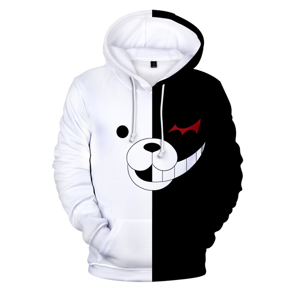 2020 New Cross Border Bullet Discussion on The Broken Roller Dance Black and White Bear Sweater Cosplay Daily Long Sleeve Hoodie