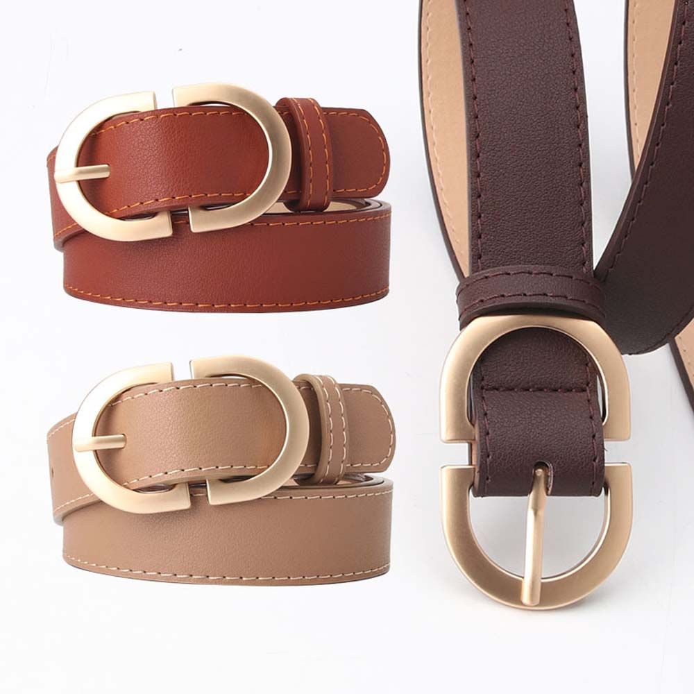 Thắt lưng da PU phối khóa hợp kim bản to phong cách Hàn Quốc cổ điển thời trang cho nữ