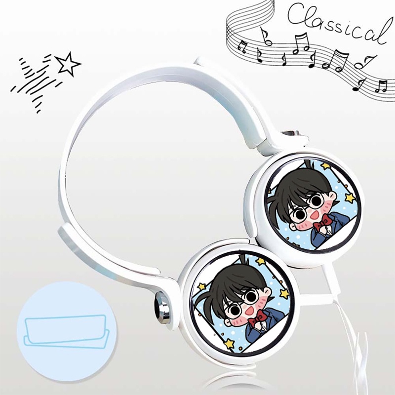 Tai nghe in hình CONAN KAITO KID Thám tử lừng danh dạng chụp cắm dây có mic tiện lợi
