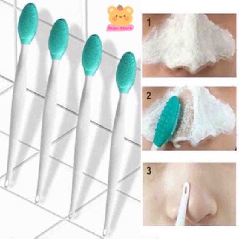 Bàn Chải/Cọ Silicone Làm Sạch Mụn Đầu Đen Vùng Mũi Hiệu Quả Tiện Dụng - Azzin Store