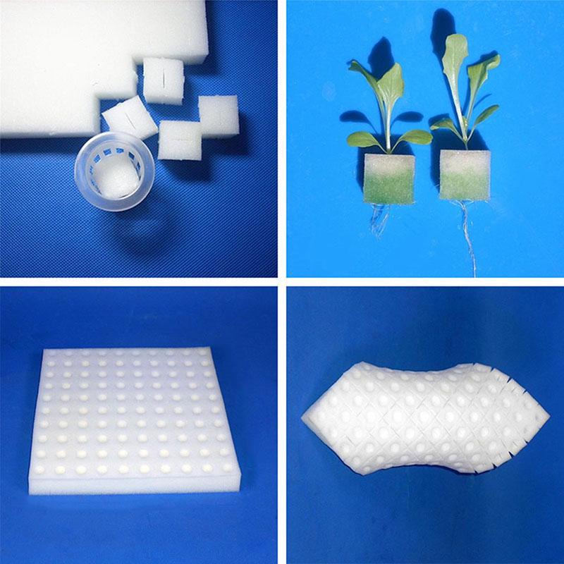 White 100pcs Composed Hydroponic Vegetable Planting Square Seedling Sponge Block