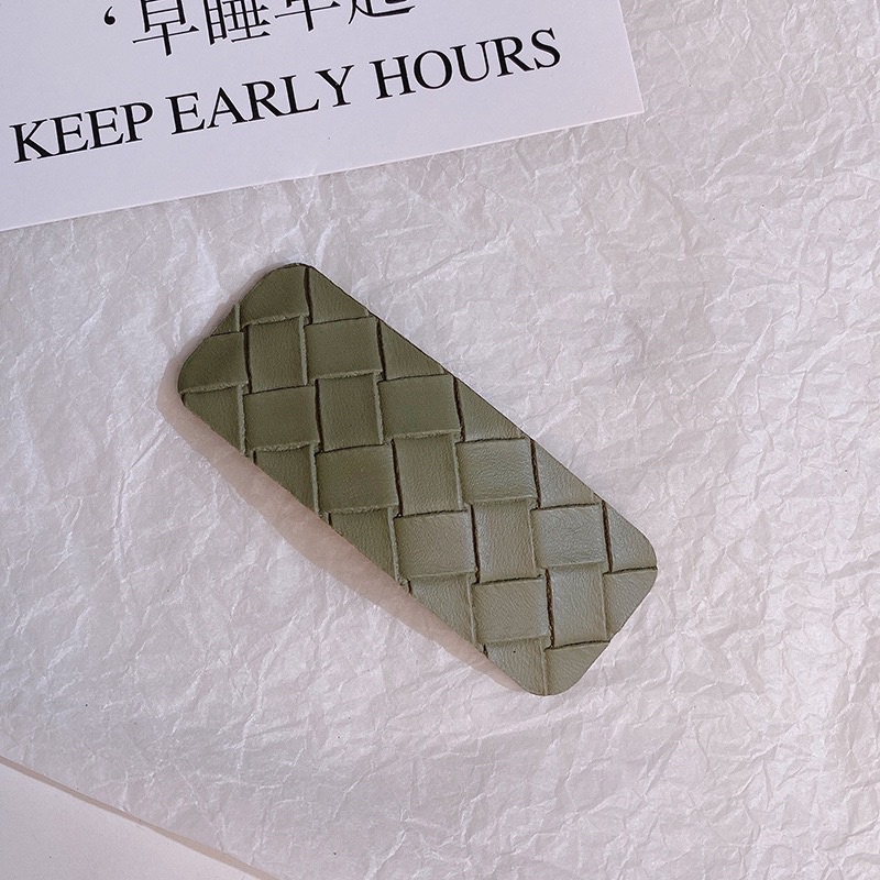 Kẹp Tóc Da PU Màu Cafe Phong Cách Hàn Quốc Cho Phái Nữ