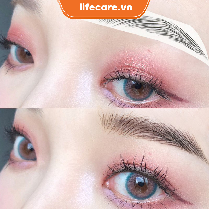 Miếng dán lông mày 4D bán vĩnh viễn chống thấm nước bền với nhiều kiểu dáng
