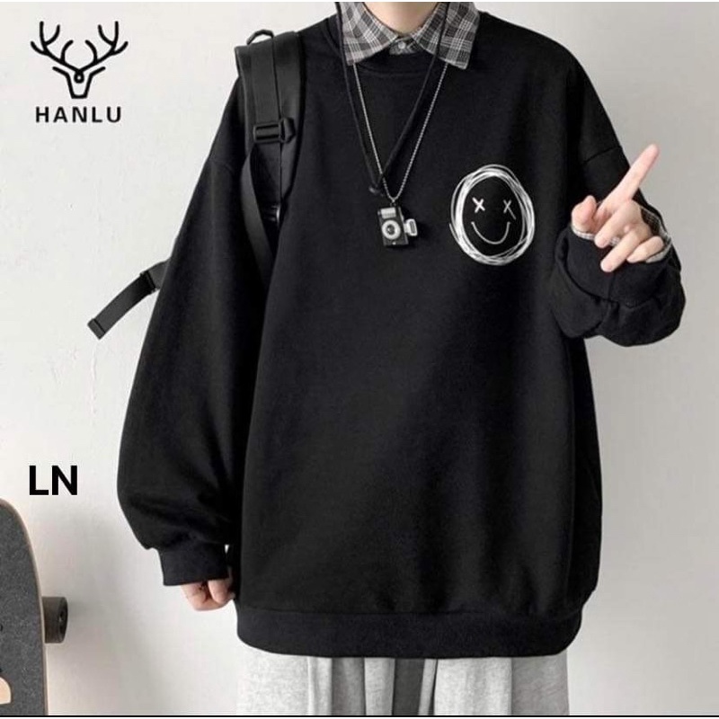 Áo nỉ Swt logo mặt cười nhiều vòng TH6