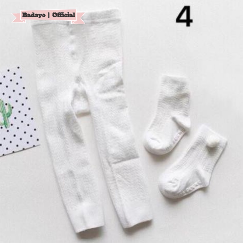 Quần legging kèm tất chân cho bé gái chất len tăm hàng quảng châu thời trang trẻ em BADAYO SE198