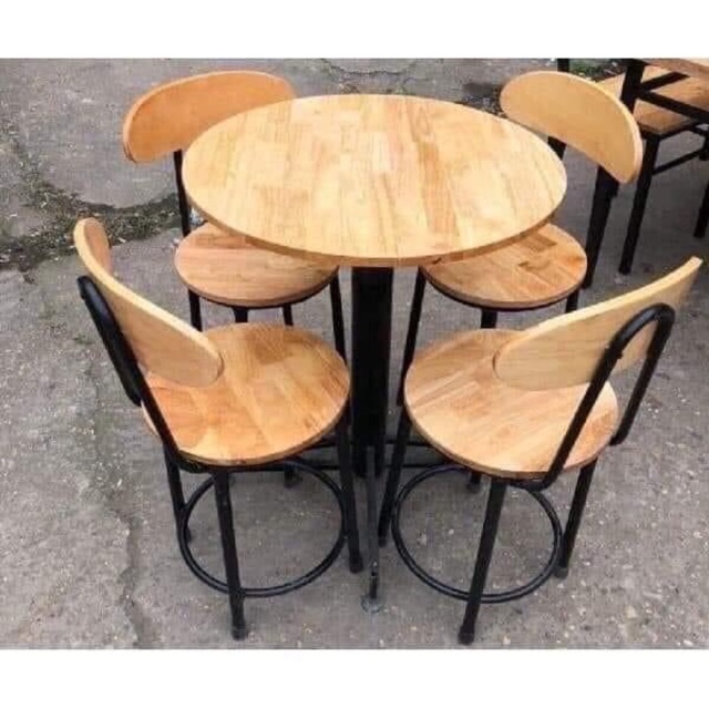 BỘ BÀN GHẾ CAFE-CÓ TỰA LƯNG-MẶT NỆM