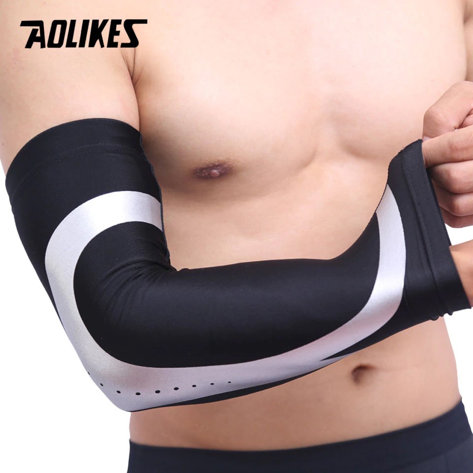 Băng ống bảo vệ khuỷu tay AOLIKES A-7945 co dãn thoáng khí cao cấp Sport protection elastic arm