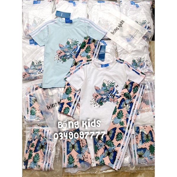 Bộ Legging Lửng Bé Gái Logo 3 Lá Thiên Nhiên