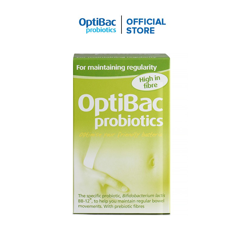 OptiBac Probiotics For Maintaining Regularity - Men vi sinh bổ sung chất xơ (hộp 10 gói/30 gói)