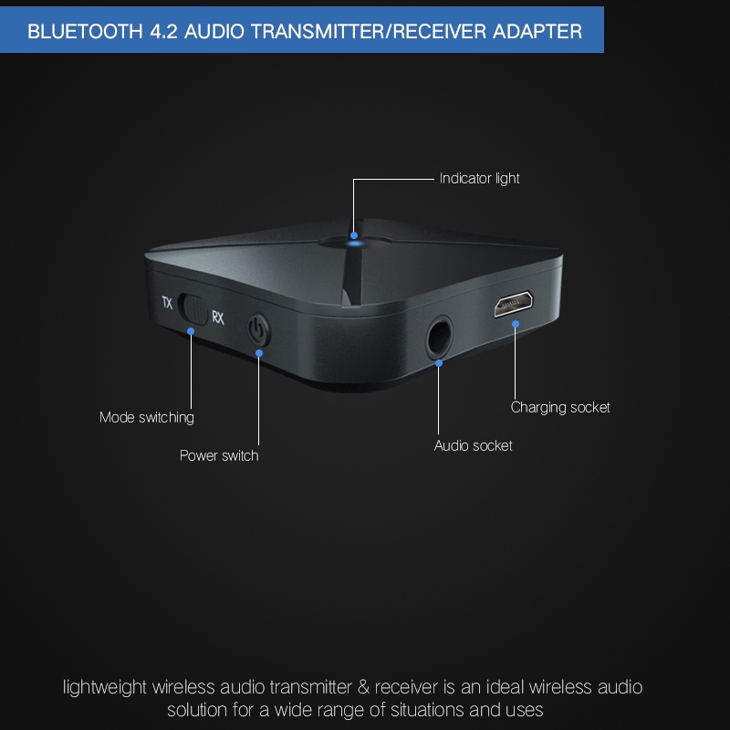 Bộ Thu Phát KEBIDUMEI Âm Thanh AUX Bluetooth4.2 3.5mm Không Dây 2 Trong 1