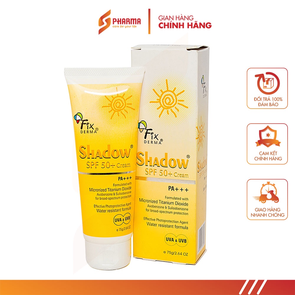 Gel Chống Nắng Toàn Thân phổ rộng Fixderma Shadow SPF 50+ (75g) – Chính hãng