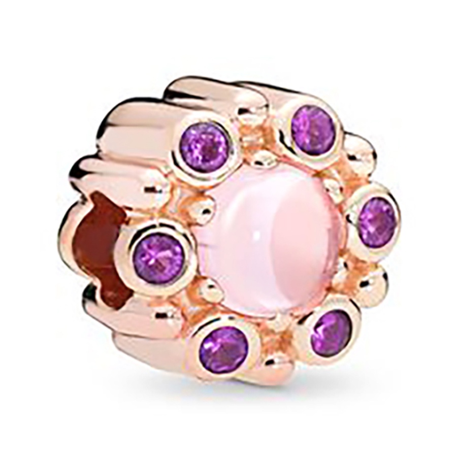 DINGLLY Rose Gold Cartoon Animal Charm Hạt trái tim Hạt ngôi sao & mặt trăng Daisy Flower cườm vừa vặn Phụ kiện trang sức Tự làm