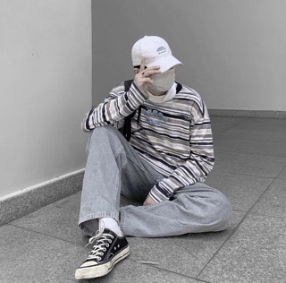 Water Bubble Striped Long Sleeve Tee
