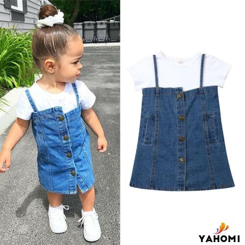 Đầm denim dễ thương cho bé gái