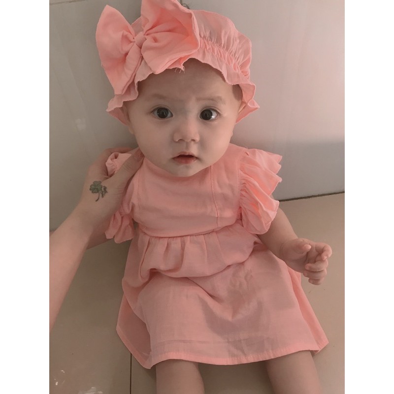 Váy tiểu thư, đầm công chúa thiết kế cho bé gái tặng kèm turban, hàng VNXK cho bé từ 6 đến 27kg - Riokids