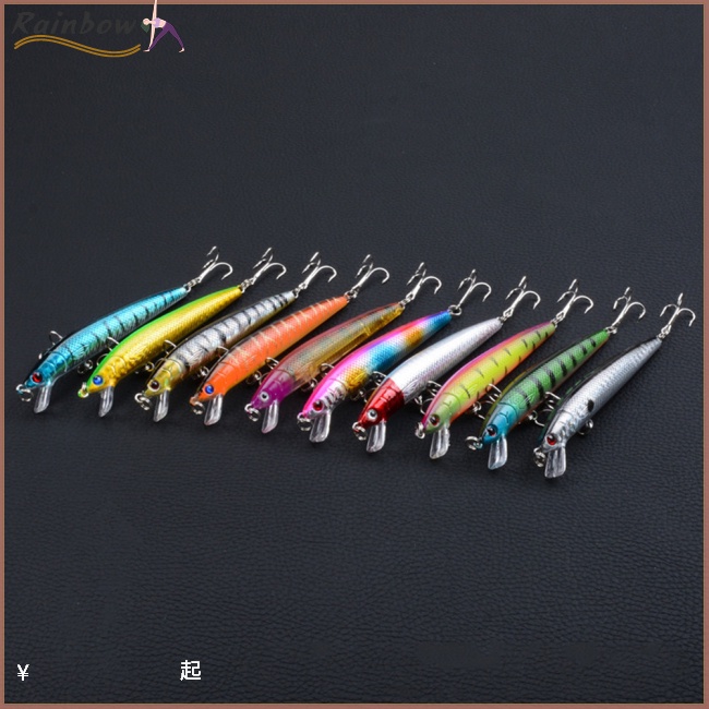 Mồi Câu Cá Giả Bằng Nhựa Cứng 10 Màu Sắc 9.5cm / 8.5g