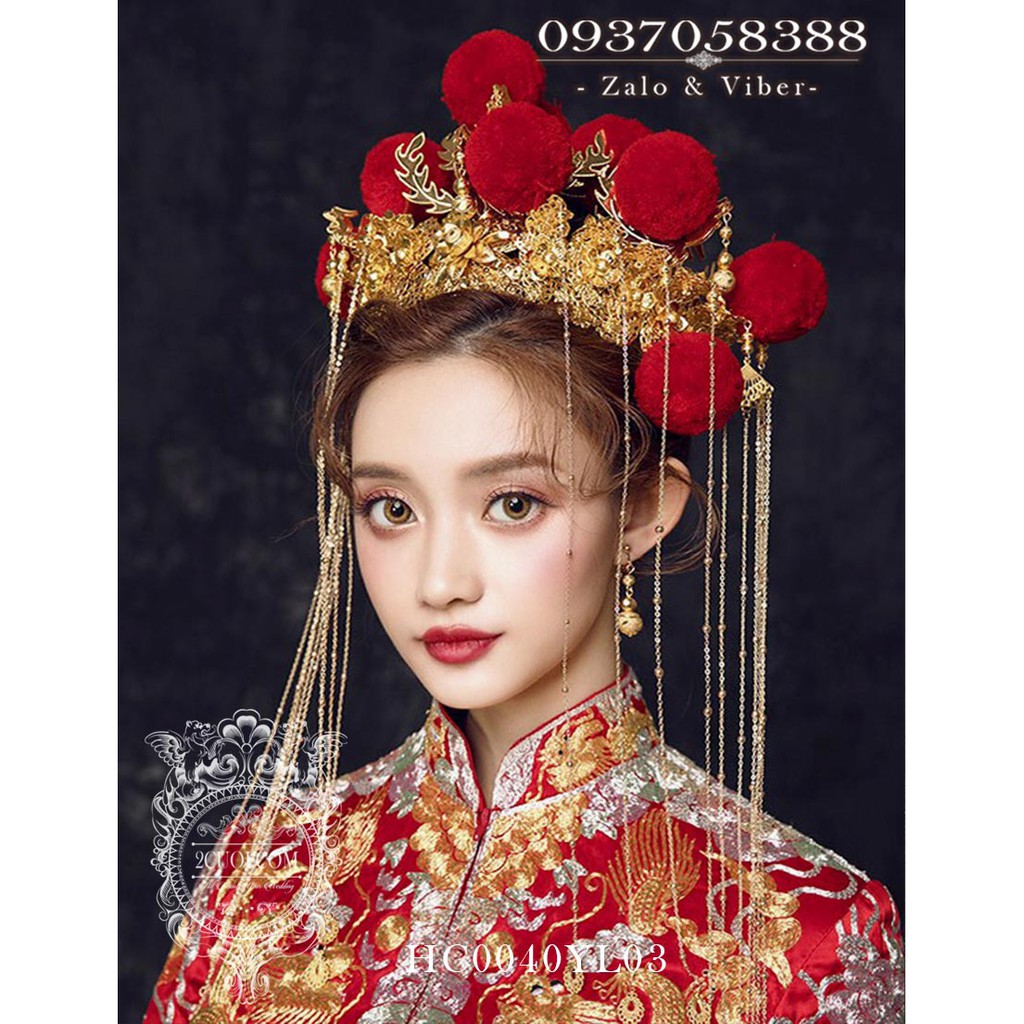 Bộ cài tóc cô dâu cổ trang HC0040YL03