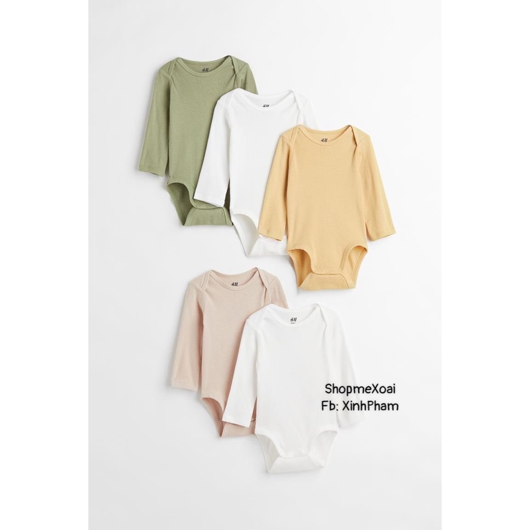 [Size 6M 5-7kg] BODYSUIT HM DÀI TAY XUẤT DƯ XIN CHO BÉ TRAI/BÉ GÁI