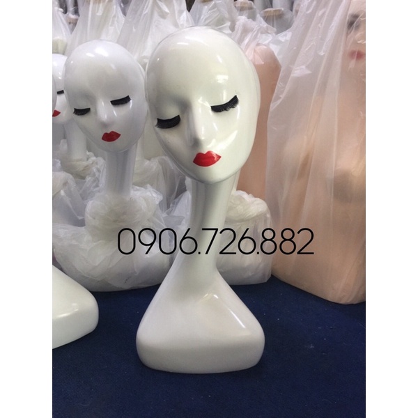 Đầu manocanh đội nón,tóc giả