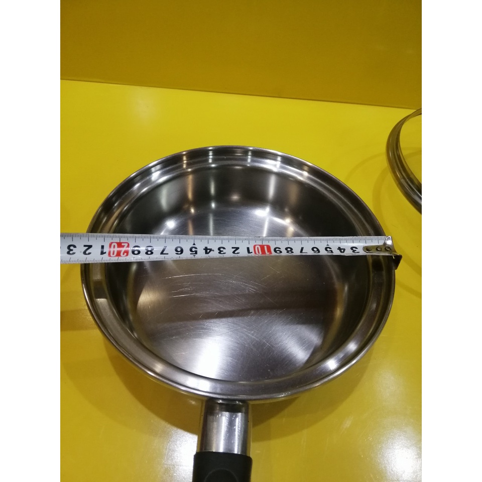 Chảo inox Cladex nội địa Nhật, size 22cm, cao 6cm (mã 941), Dùng được bếp từ