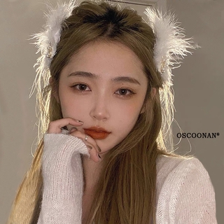 1 pack of white gold feather hair clips