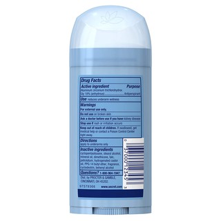 Lăn khử mùi sáp Secret PH Balanced Unscented Invisible Solid 73g