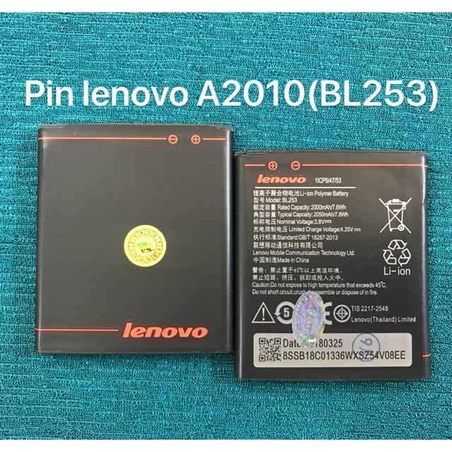 Pin lenovo A2010 zin kí hiệu trên pin BL253