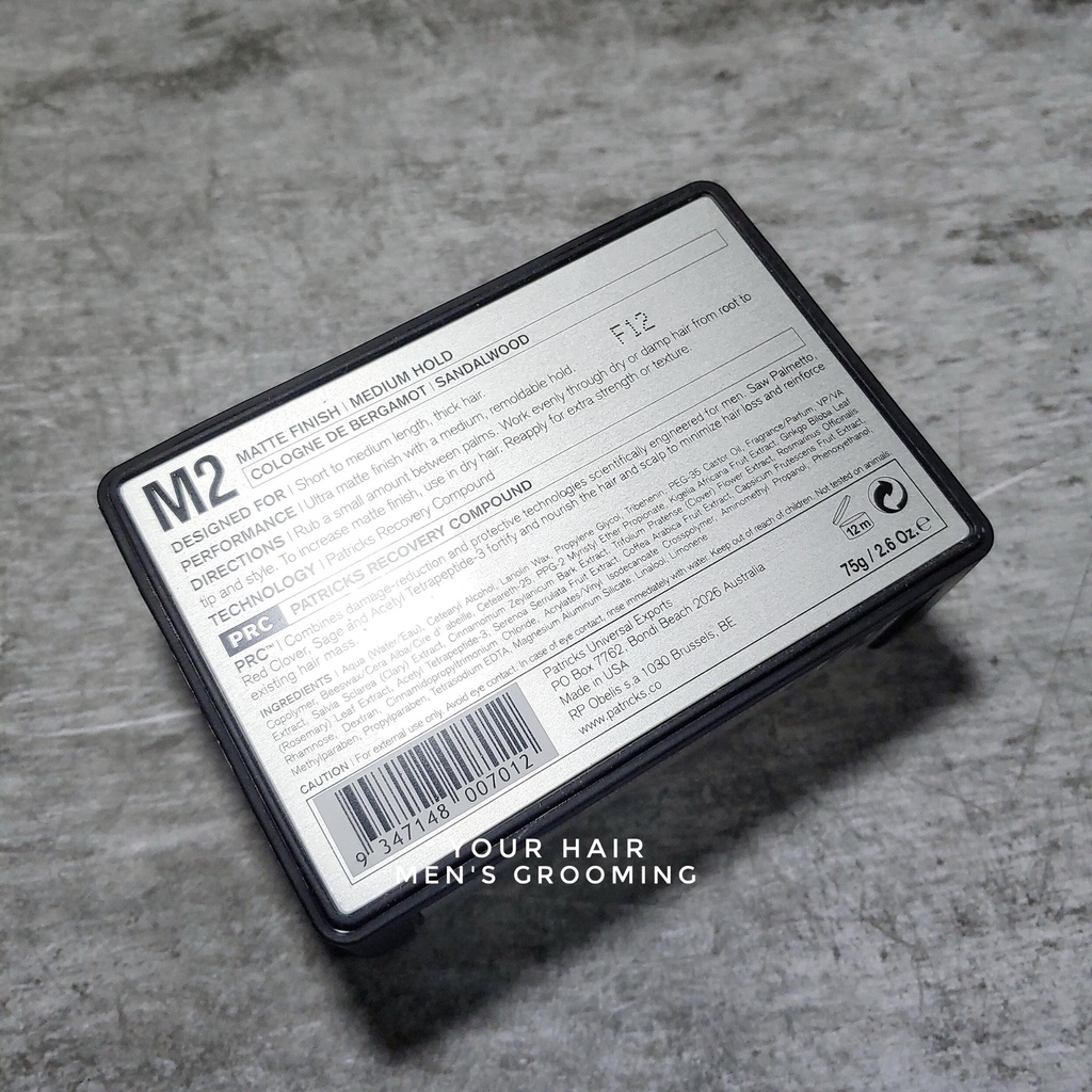 Sáp vuốt tóc PATRICKS M2 Matte Finish | Medium Hold - 85gr