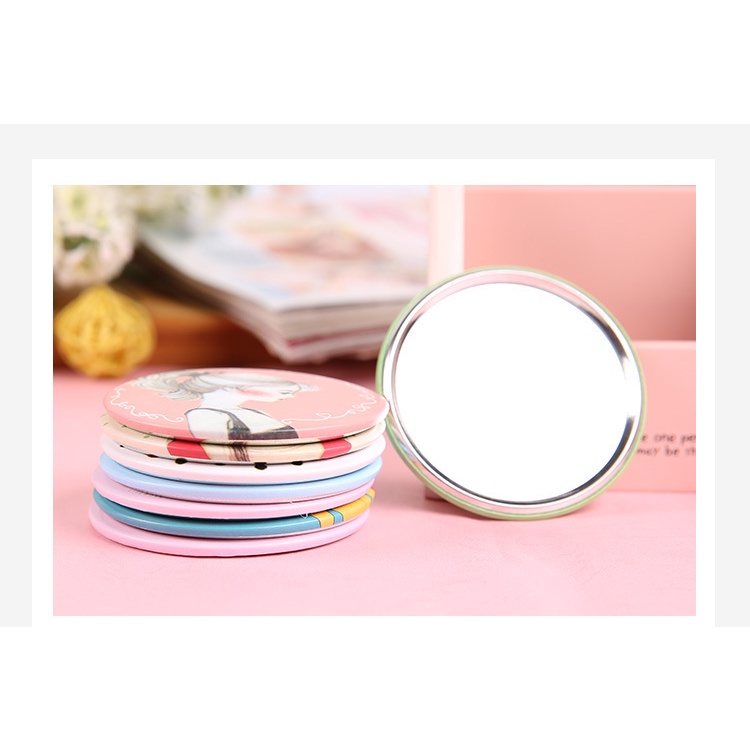 Gương Tròn Mini Đáng Yêu Hàn Quốc Bỏ Túi, Gương Bé Nhỏ Cầm Tay Di Động Hình Trang Trí Ngộ Nghĩnh Vui Tươi