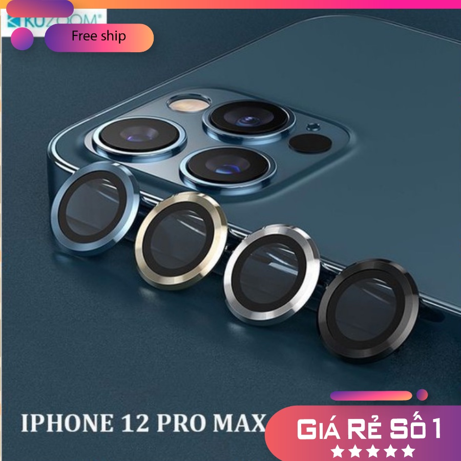 Kính bảo vệ camera Iphone 11-12 Pro/Pro Max, Chính Hãng Kuzoom Kính Sapphire Cao Cấp Cực Đẹp.