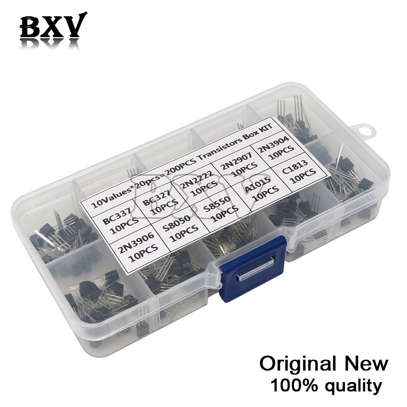 Set 100 Linh Kiện Bán Dẫn BC337 BC327 2N2222 2N2907 2N3904 2N3906 S8050 S8550 A1015 C1815