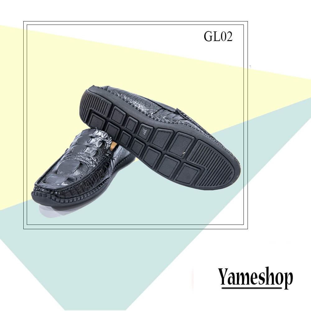 Giày lười da cá sấu GL02 - Giày da bệt cao cấp 2019 (Tặng 1 đôi lót giày/sp)