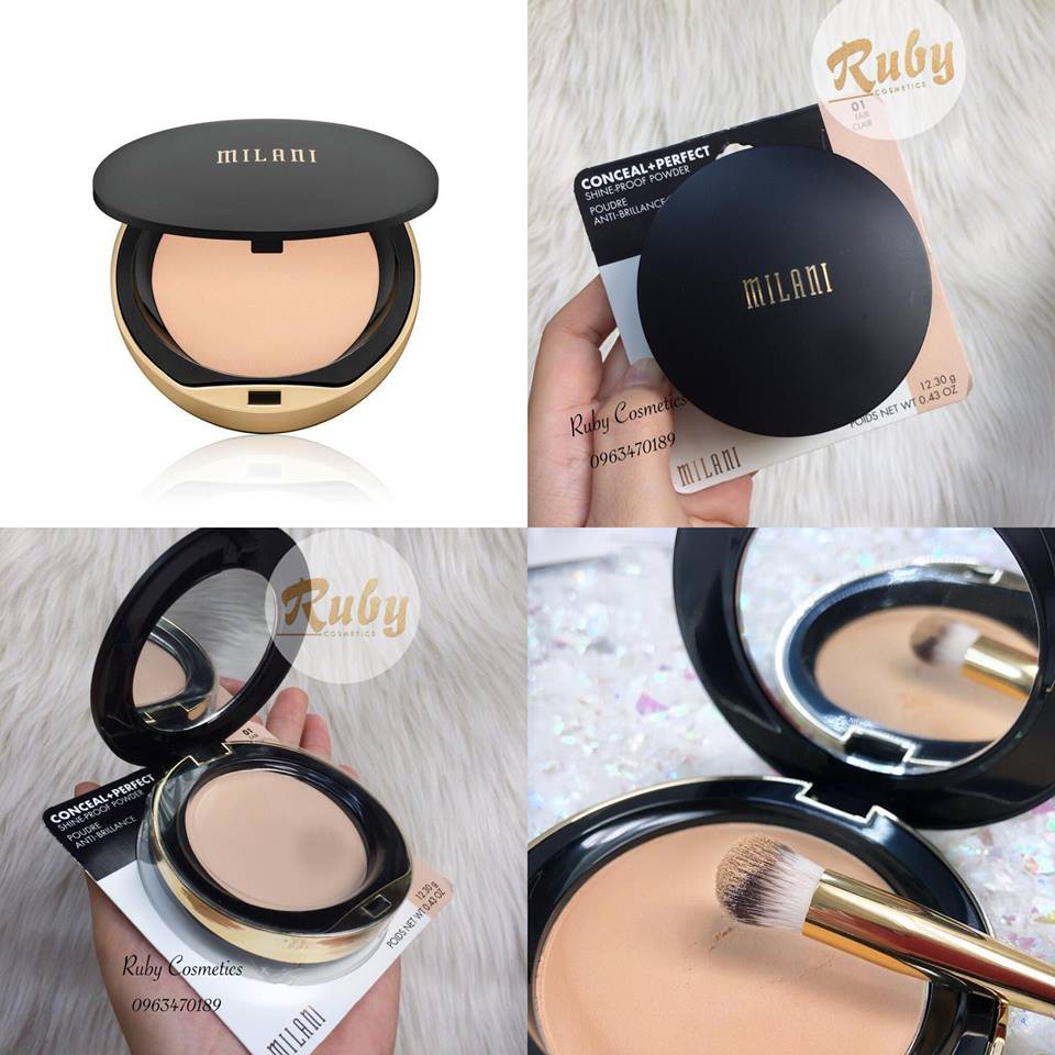 Phấn Nền + Phủ Kiềm Dầu Milani Conceal + Perfect Shine Proof Powder (12,3g)