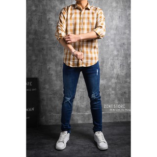 Sơ mi đũi kẻ  caro dài tay Z.R
