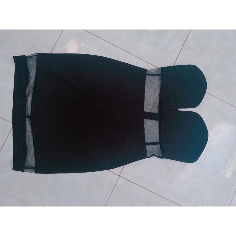 Áo đầm váy hở vai cúp ngực màu đen phong cách_thanh lý 2hand giá rẻ like new