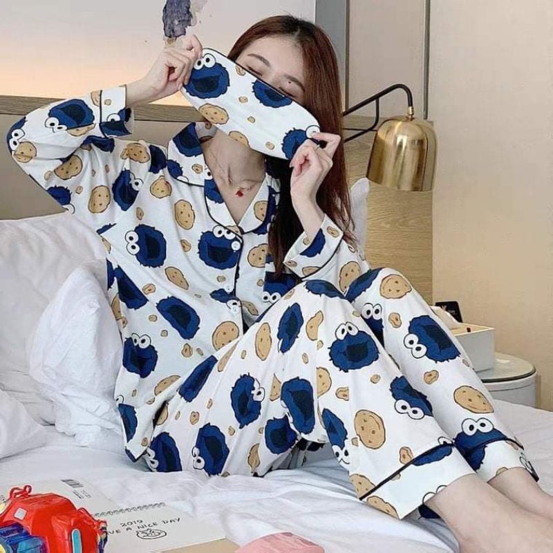 (hàng có sẵn) bộ ngủ pizama dài tay thu đông mẫu mới hot nhất (kèm ảnh thật)