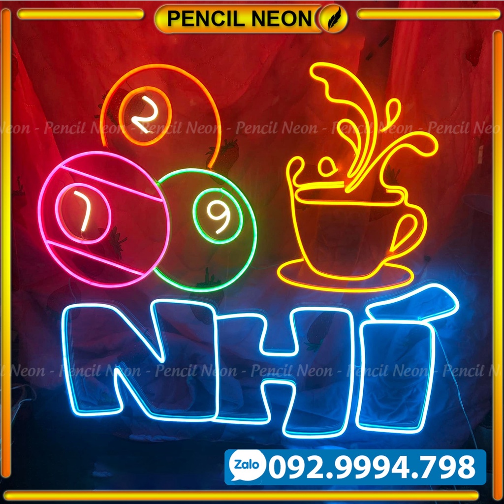 Đèn led trang trí cửa hàng tiệm trà sữa quán coffee đồ uống quán bar theo yêu cầu - Pencil Neon