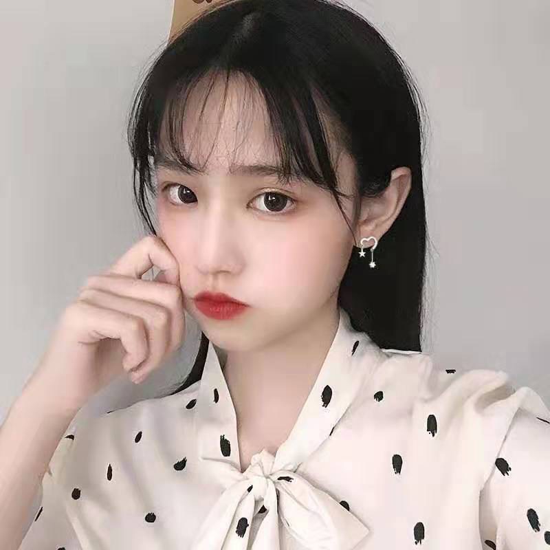 Bông tai nữ Madeline B01 bạc S925 kiểu dáng trái tim đính đá tuyệt đẹp