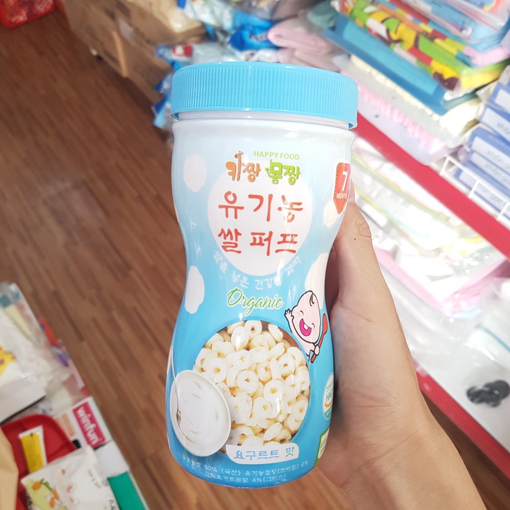 Bánh ăn dặm Organic Happy food vị dâu, chuối, sữa cho bé từ 7 tháng