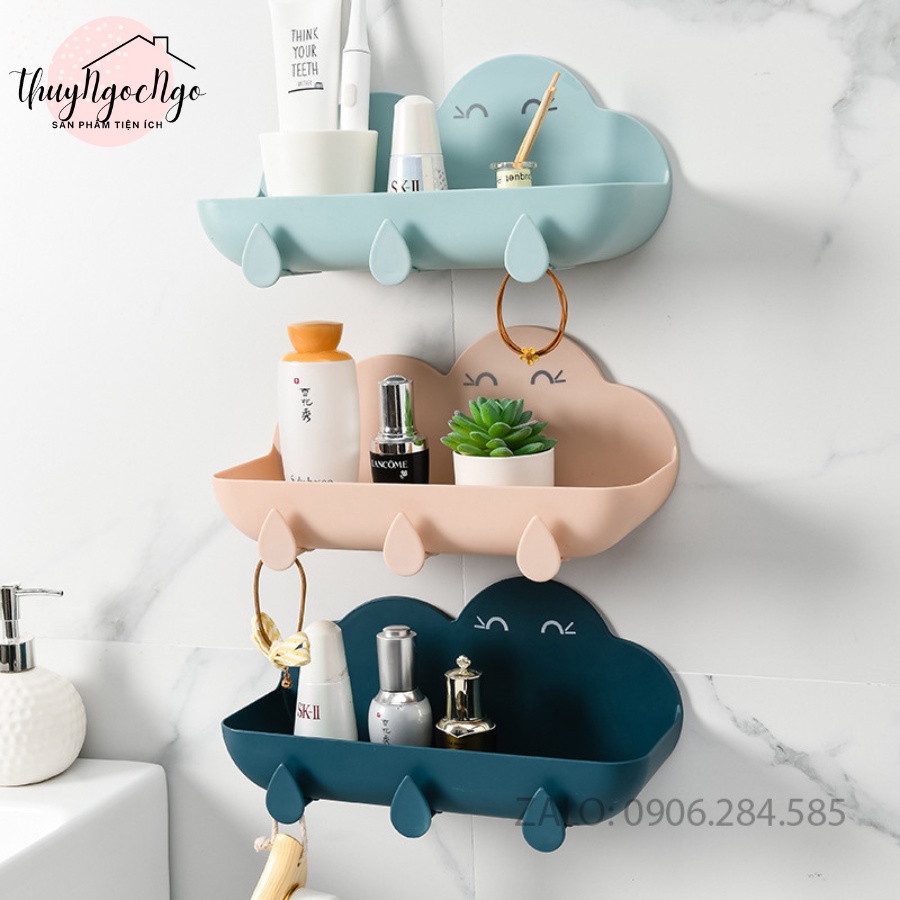 Khay để đồ dán tường hình đám mây chất liệu ASB siêu bền - thiết kế nhỏ gọn đa năng