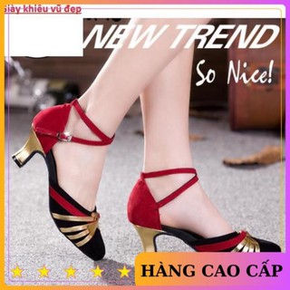 [ HÀNG LOẠI 1 ] Giày khiêu vũ bít mũi 5cm-màu đỏ