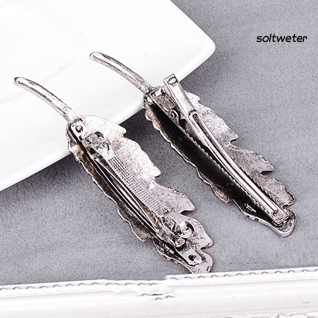 Kẹp Tóc Hình Chiếc Lá Bằng Hợp Kim Phong Cách Retro