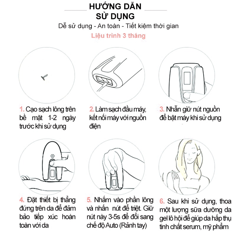 Máy Triệt Lông Laser Toàn Thân B500 Thế Hệ Mới,Triệt Lông Vĩnh Viễn Đơn Giản Tại Nhà - Bh 12 Tháng